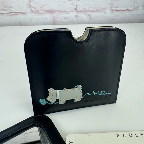 Radley Black Mirror Holder Wallet Dog Scottie Design - Picture 2 of 6